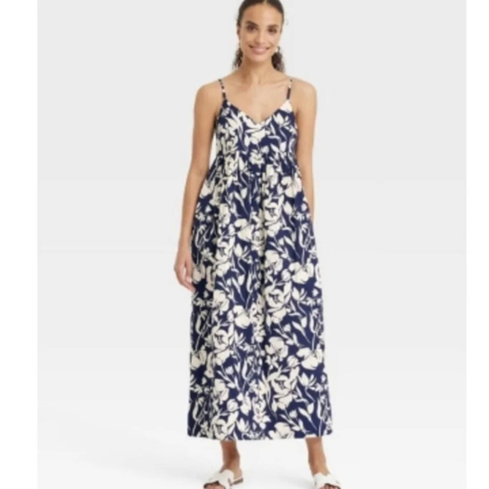 A New Day Dress Blue and White Sundress Maxi Size XS - Picture 3 of 6